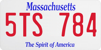 MA license plate 5TS784