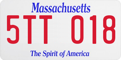 MA license plate 5TT018