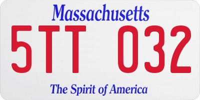 MA license plate 5TT032