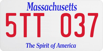 MA license plate 5TT037