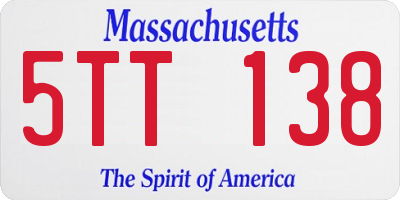MA license plate 5TT138