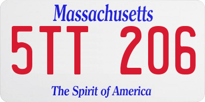 MA license plate 5TT206