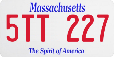 MA license plate 5TT227