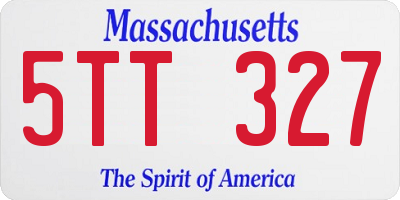 MA license plate 5TT327
