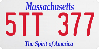 MA license plate 5TT377