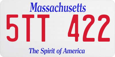 MA license plate 5TT422