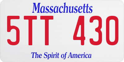 MA license plate 5TT430