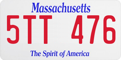 MA license plate 5TT476