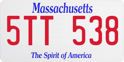 MA license plate 5TT538