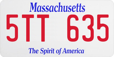 MA license plate 5TT635