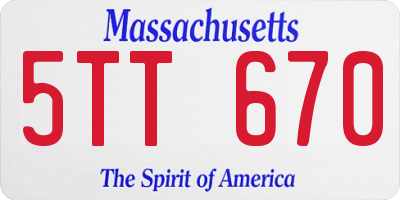 MA license plate 5TT670