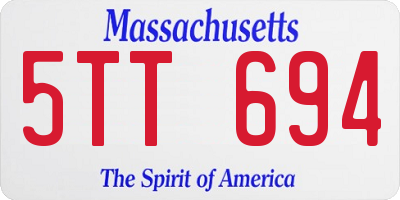 MA license plate 5TT694