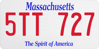 MA license plate 5TT727