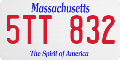 MA license plate 5TT832