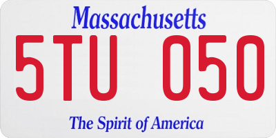 MA license plate 5TU050