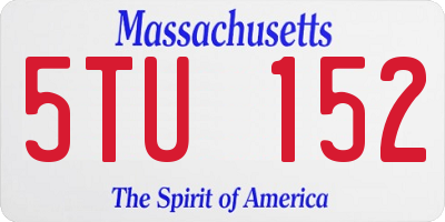 MA license plate 5TU152
