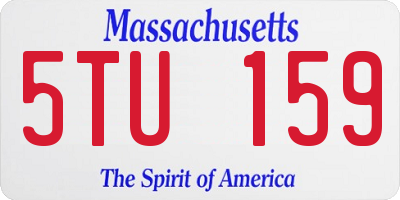 MA license plate 5TU159