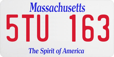 MA license plate 5TU163
