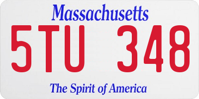 MA license plate 5TU348