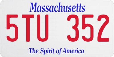 MA license plate 5TU352