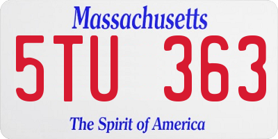 MA license plate 5TU363