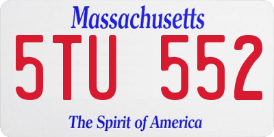 MA license plate 5TU552