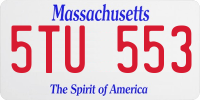 MA license plate 5TU553
