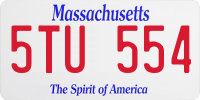 MA license plate 5TU554