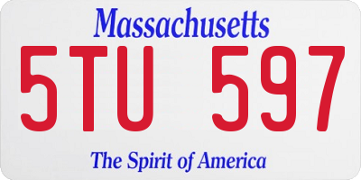 MA license plate 5TU597
