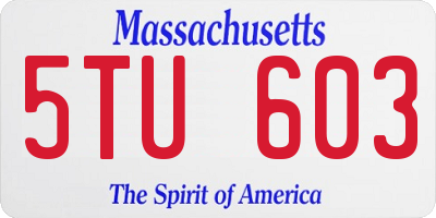 MA license plate 5TU603
