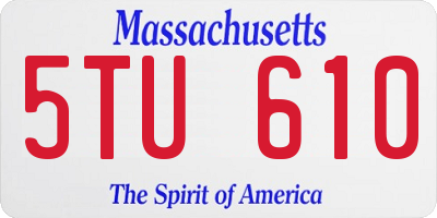 MA license plate 5TU610
