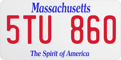 MA license plate 5TU860