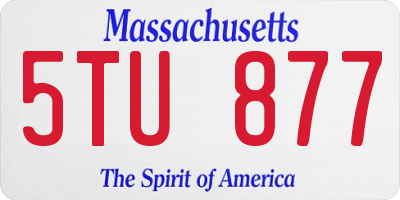 MA license plate 5TU877