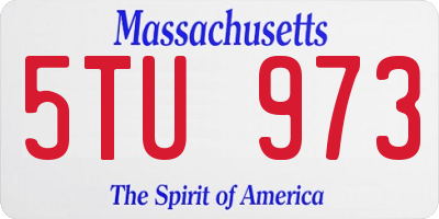 MA license plate 5TU973