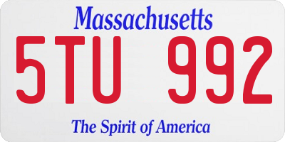 MA license plate 5TU992