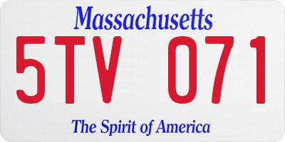 MA license plate 5TV071