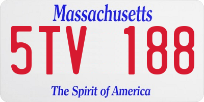 MA license plate 5TV188