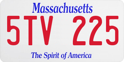 MA license plate 5TV225