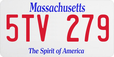 MA license plate 5TV279