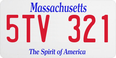 MA license plate 5TV321