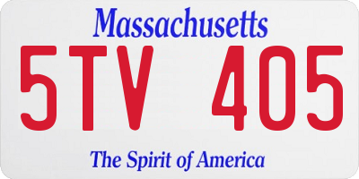 MA license plate 5TV405