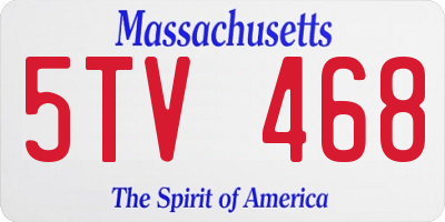 MA license plate 5TV468