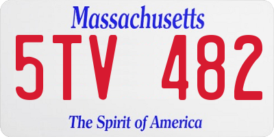MA license plate 5TV482