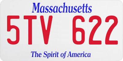 MA license plate 5TV622