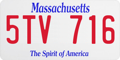 MA license plate 5TV716