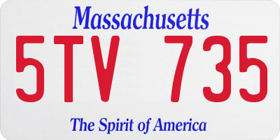 MA license plate 5TV735