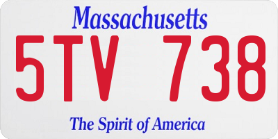 MA license plate 5TV738