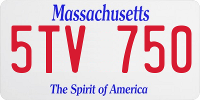MA license plate 5TV750