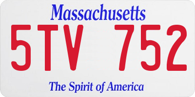 MA license plate 5TV752