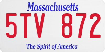 MA license plate 5TV872